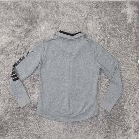Puma Women's Size S Basic Jacket Gray Cotton Blend Zip Long Sleeve - Picture 7 of 8